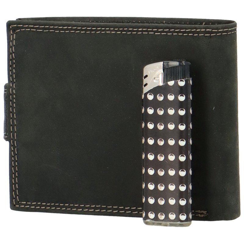 Pánská kožená peněženka na šířku Bellugio Louiss, černá