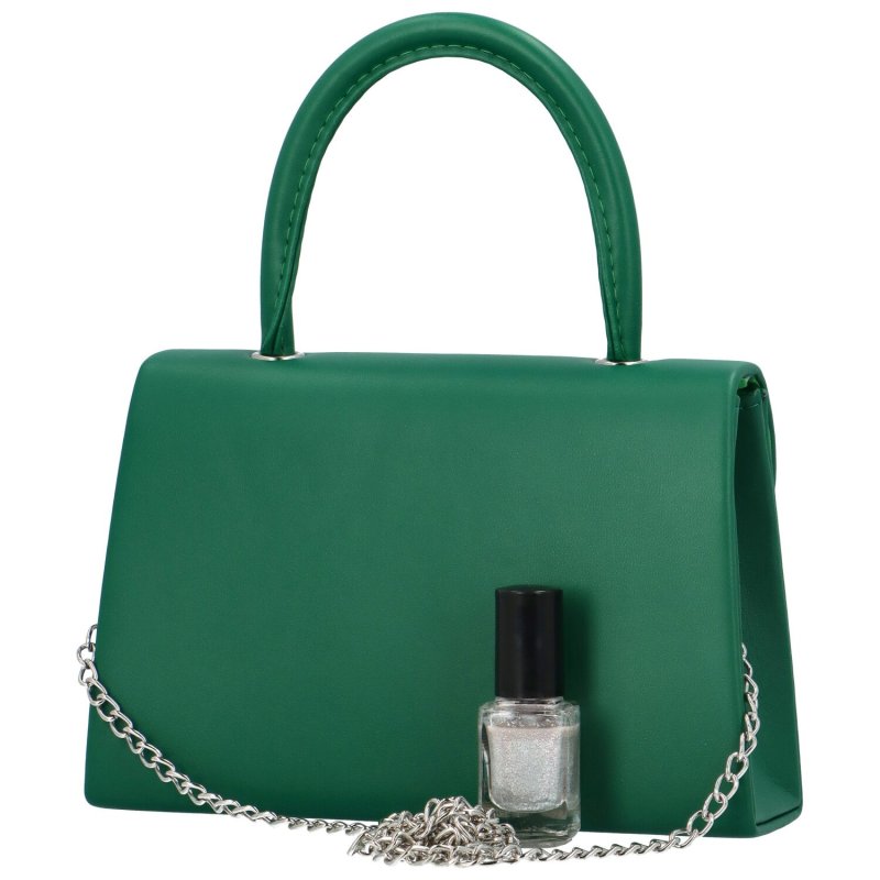 Dámská koženková malá kabelka do ruky Teonea, tmavě zelená