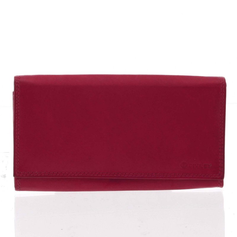 Moderní dámská kožená peněženka, červená matná