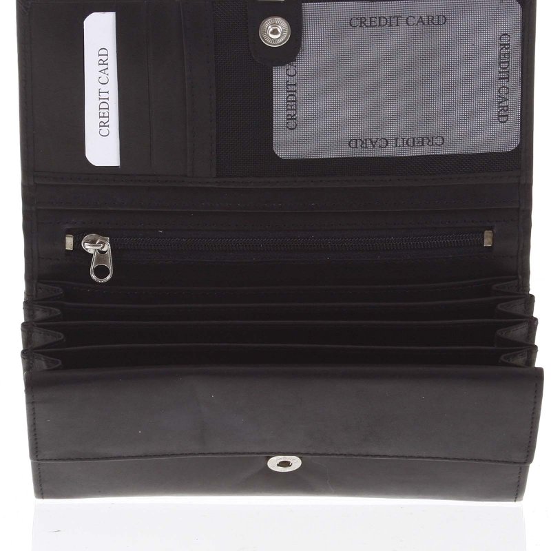 Dámská kožená peněženka Delami FRANCOISE, černá