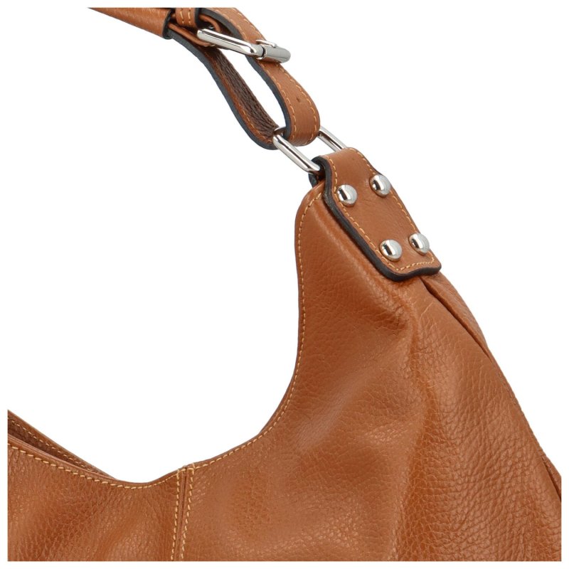 Trendy dámská kožená kabelka přes rameno Centhillia, hnědá