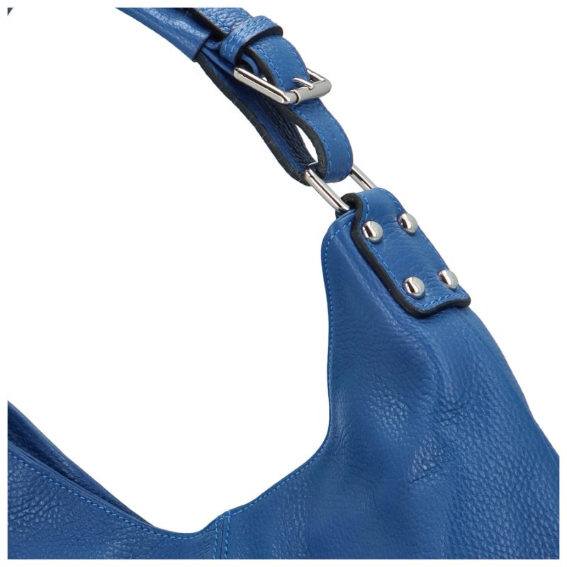 Trendy dámská kožená kabelka přes rameno Centhillia, modrá