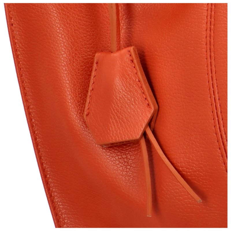Trendy dámská kožená kabelka přes rameno Delami Torstima, oranžová