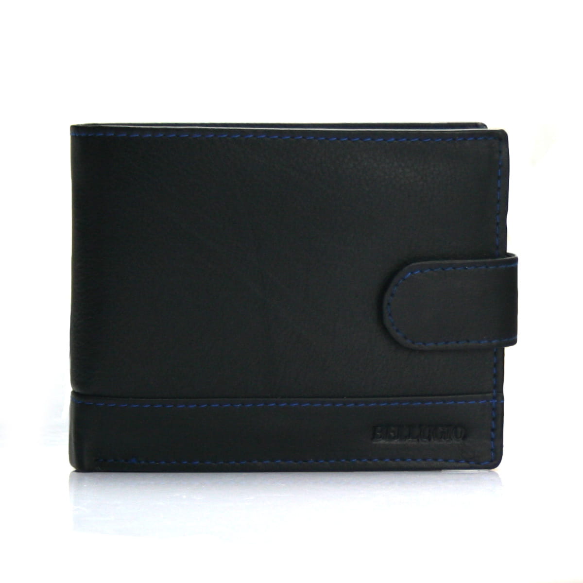 Pánská kožená peněženka Bellugio Sam, černo-modrá