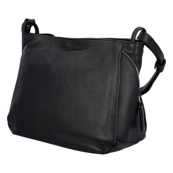 Praktická kožená dámská kabelka Marcella, černá