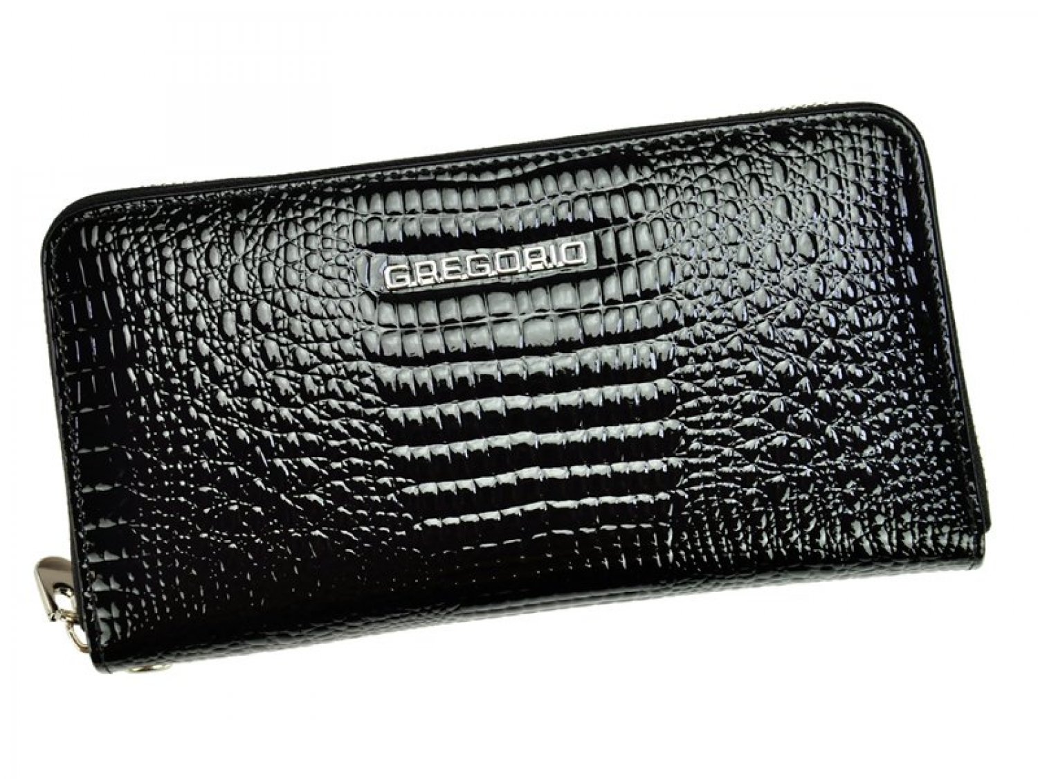Elegantní dámská kožená peněženka s hadím vzorem Laurenn, černá