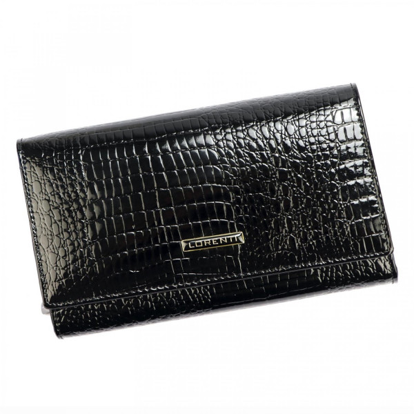 Kožená lakovaná dámská peněženka Iva, černá