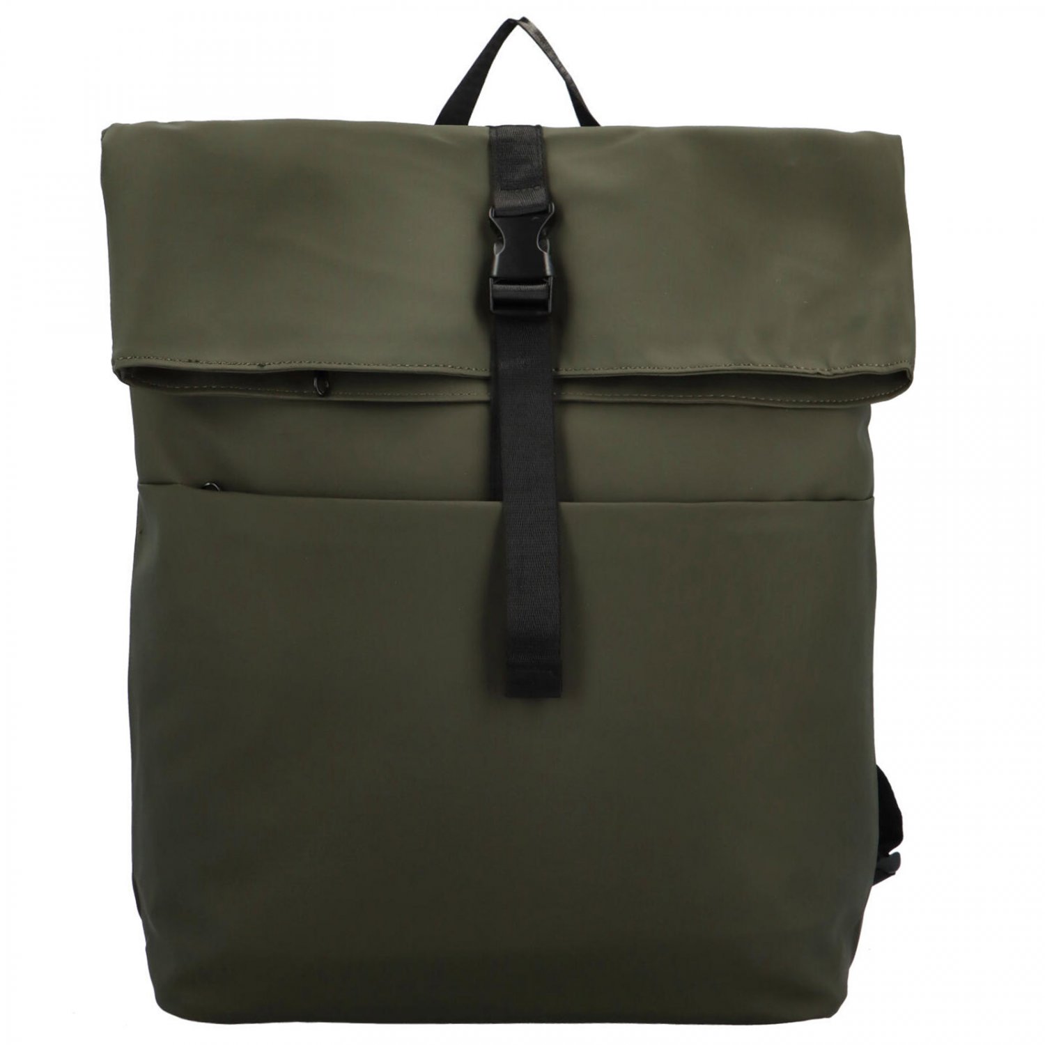 Trendy dámský pogumovaný batoh Ustym, army-zelená