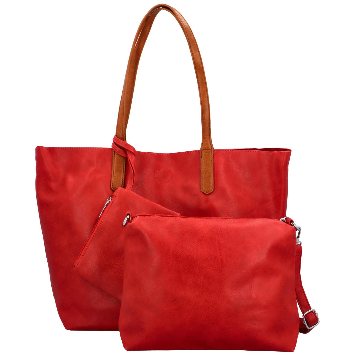 Trendy dámská koženková kabelka 2v1 na rameno Ignáta, červená