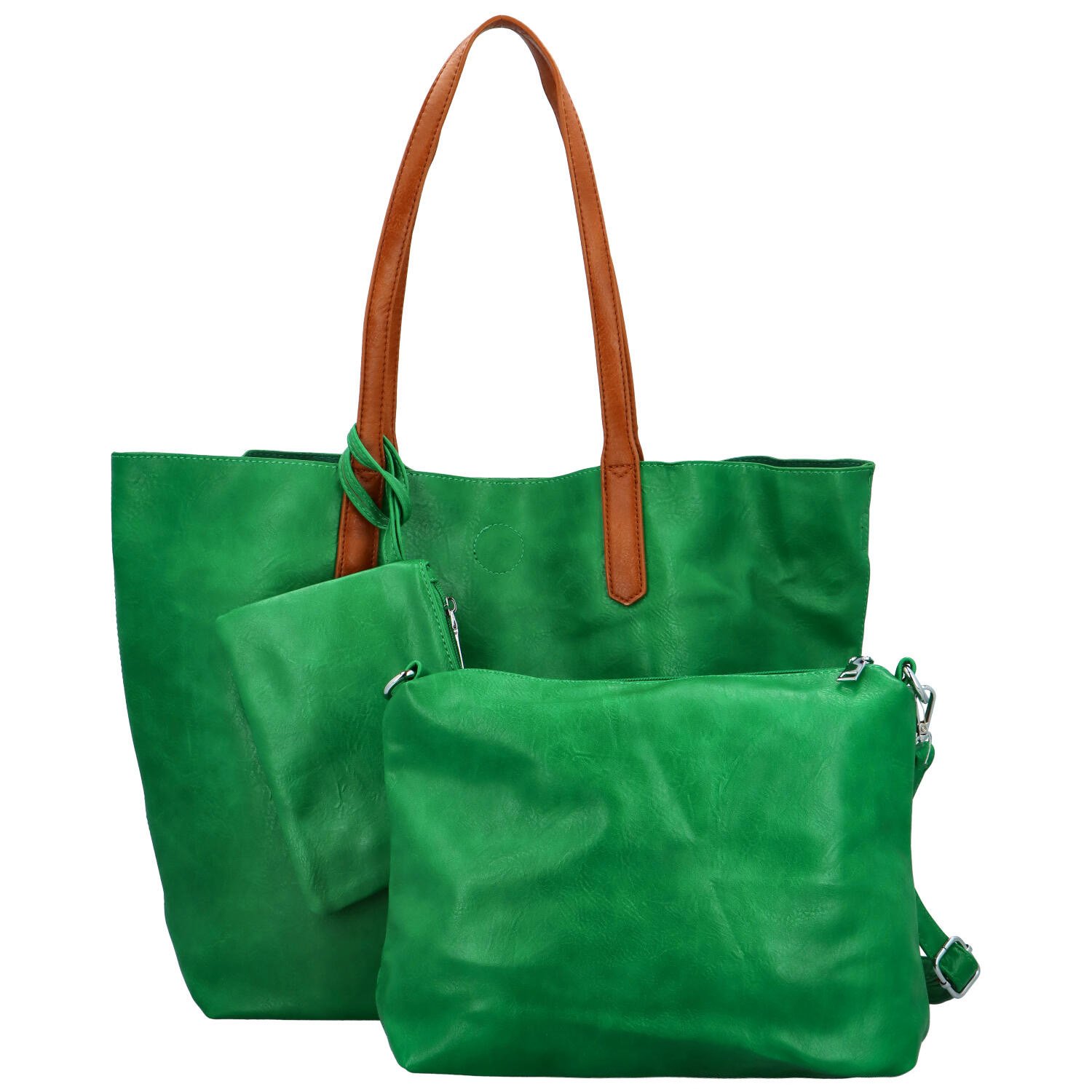 Trendy dámská koženková kabelka 2v1 na rameno Ignáta, zelená