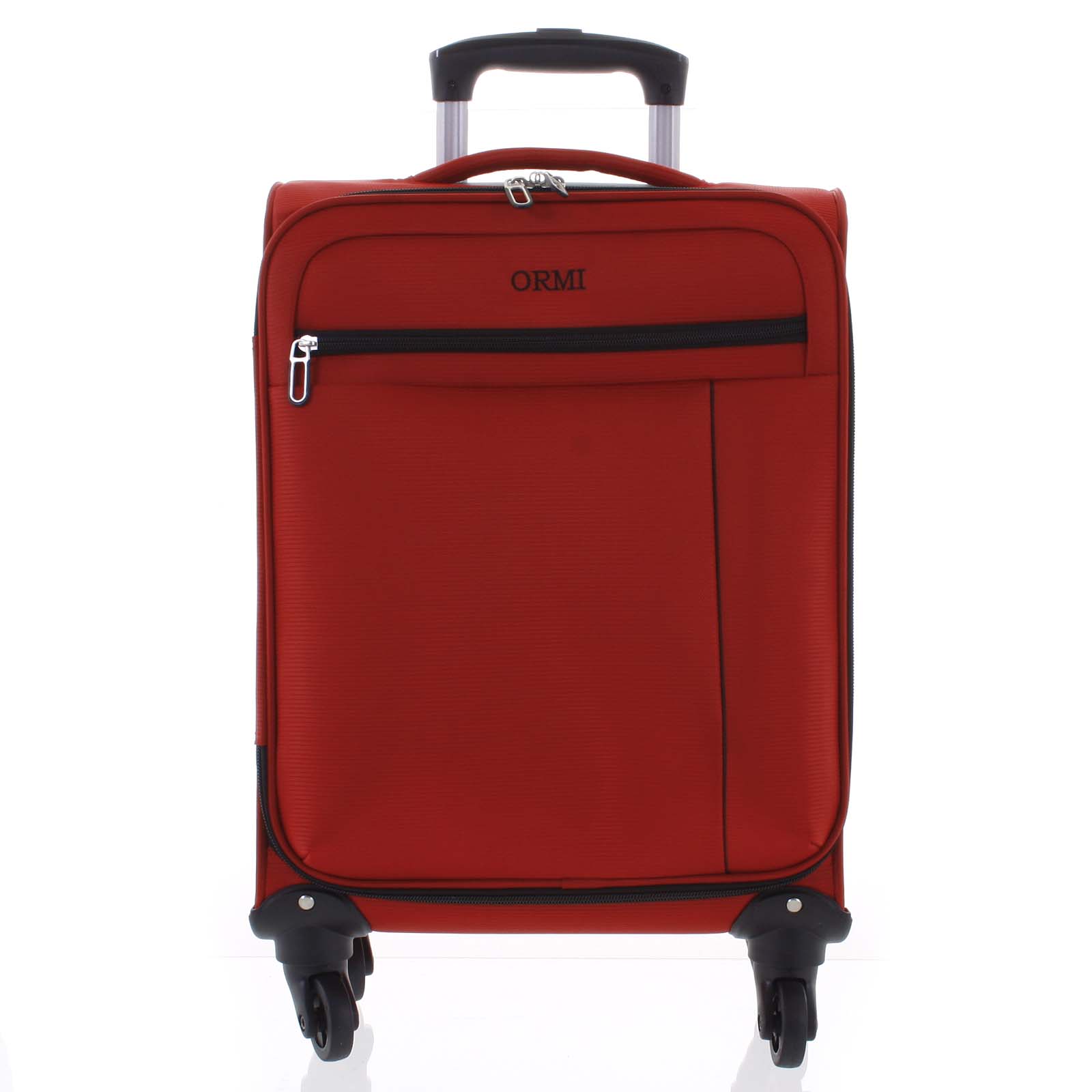Kvalitní látkový kufr na kolečkách 4.kolečka, velikost II, červený